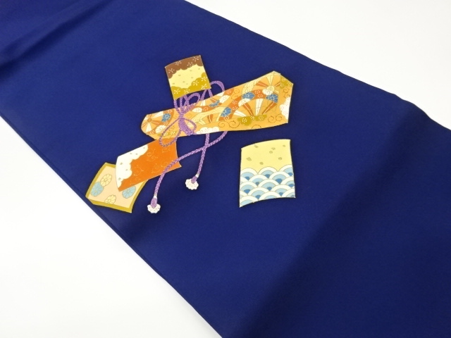 JAPANESE KIMONO / SHIOZE GOLD-PLATED HAND-PAINTED TAMATEBAKO / BLUE SE